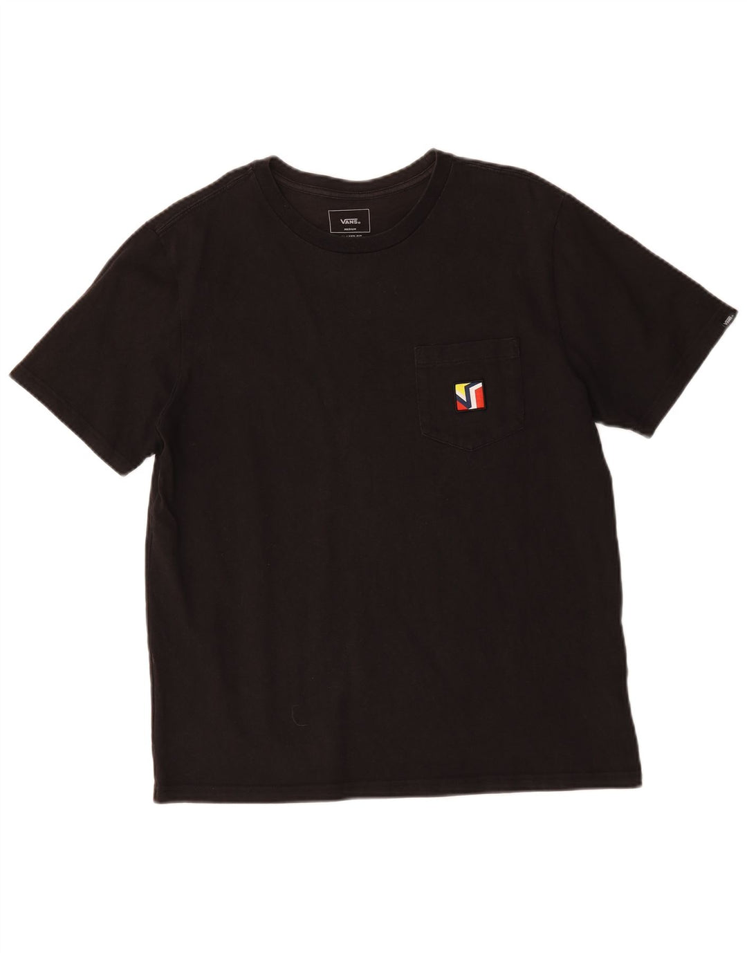 Męski T-shirt Vans o swobodnym kroju, średni czarny, bawełniany
