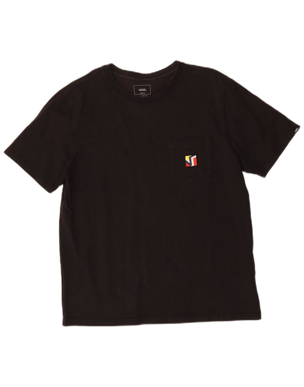 Męski T-shirt Vans o swobodnym kroju, średni czarny, bawełniany