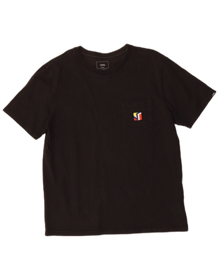 Męski T-shirt Vans o swobodnym kroju, średni czarny, bawełniany