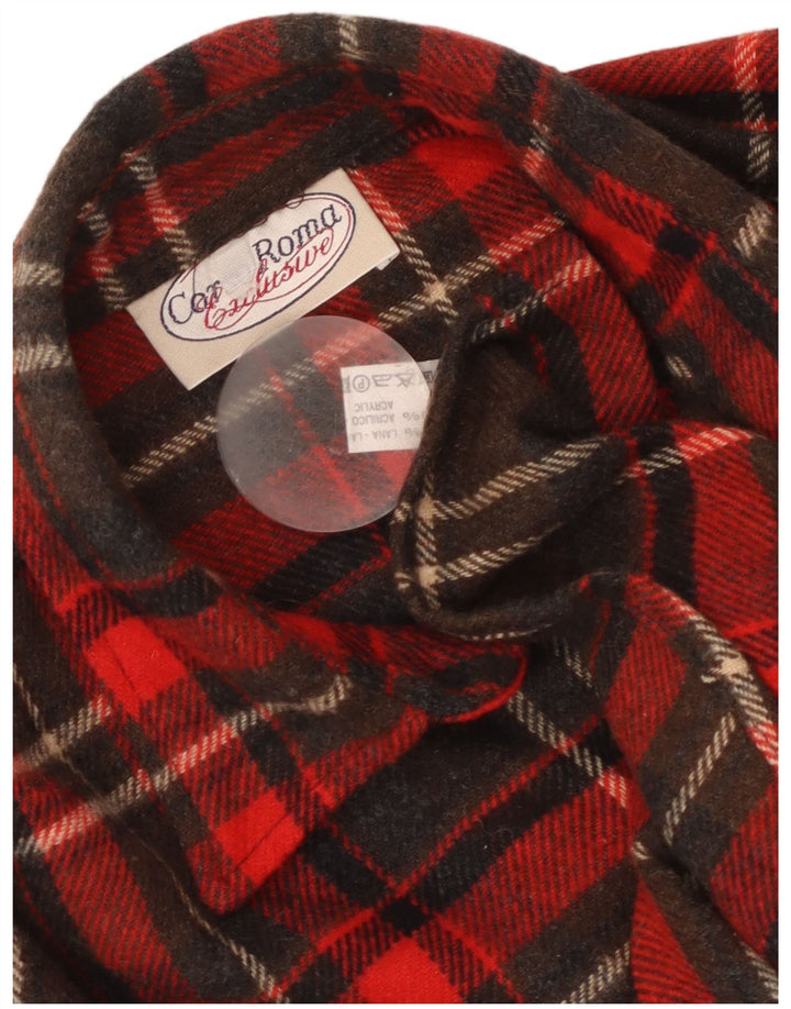 Męska koszula flanelowa w stylu vintage, duża, wełniana w czerwoną kratę