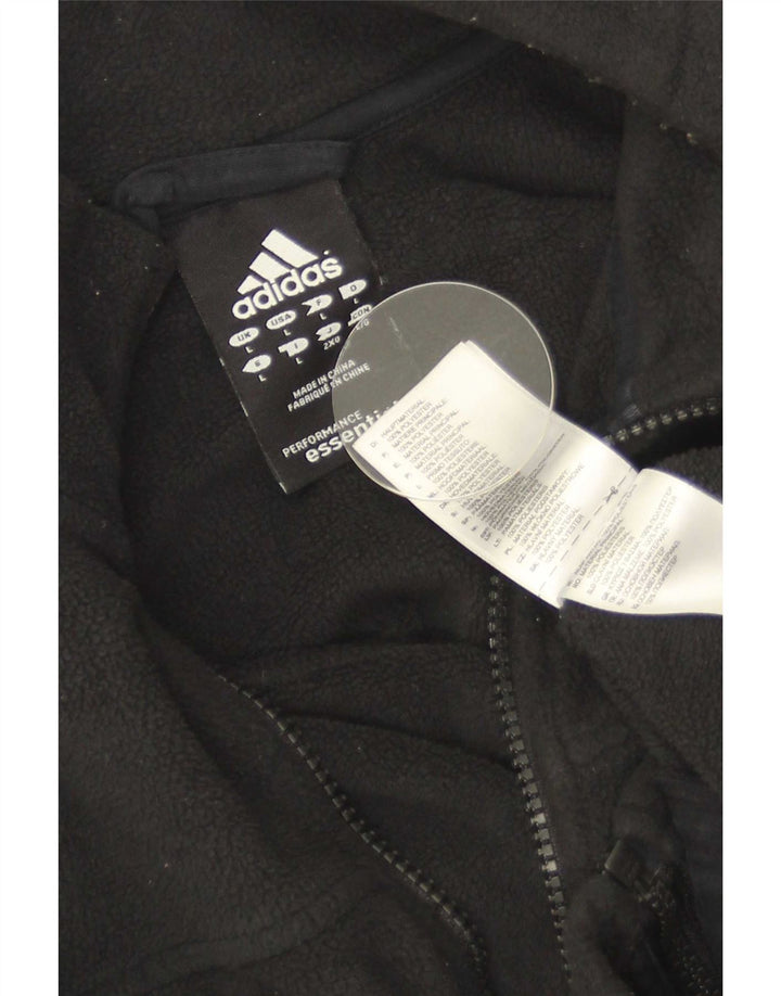 Męska kurtka polarowa Adidas UK 40, duża, czarna, poliestrowa