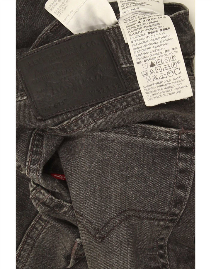Męskie jeansy Levi's 511 Slim W32 L32 Czarna bawełna