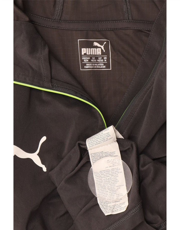 Męski dres z kapturem i zamkiem błyskawicznym PUMA, średnioszary, blok kolorów