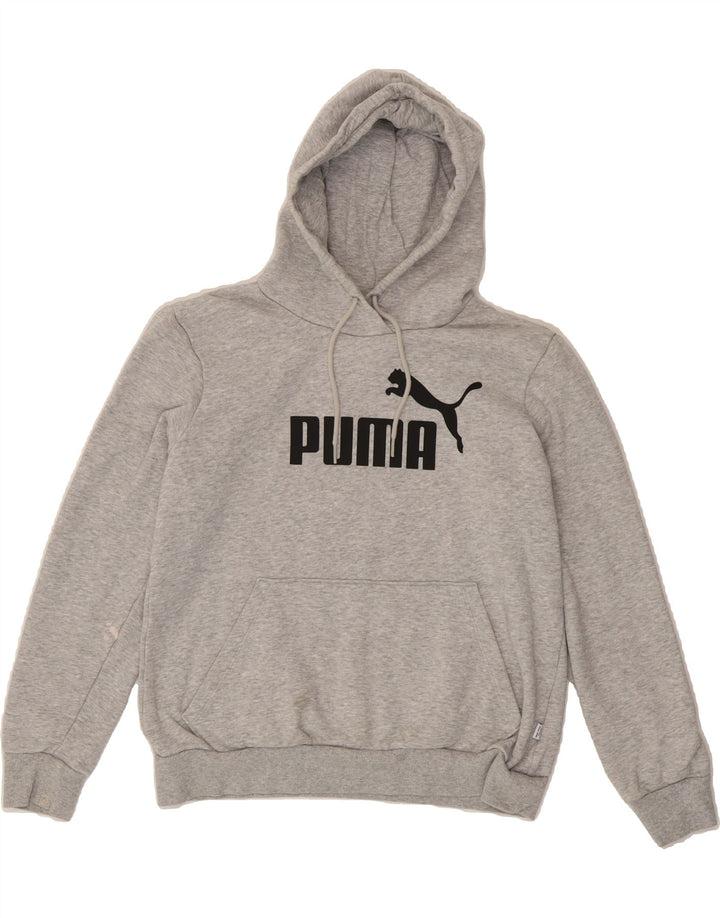 PUMA Womens Graphic Hoodie Jumper UK 14 Large  Grey Polyester Vintage Puma and Second-Hand Puma from Messina Hembry 