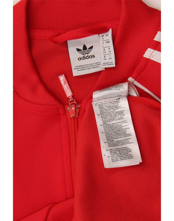 Damska kurtka dresowa Adidas UK 8, mała, czerwona, poliester