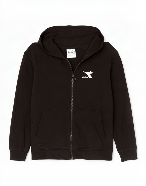 Chłopięcy sweter Diadora z kapturem i zamkiem, 9-10 lat, duży, czarny, bawełniany
