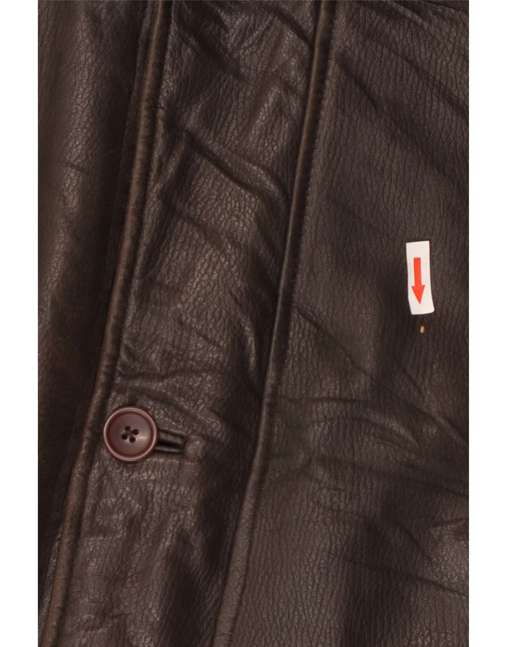 Męski płaszcz skórzany Blackthorn IT 52 XL, brązowa skóra