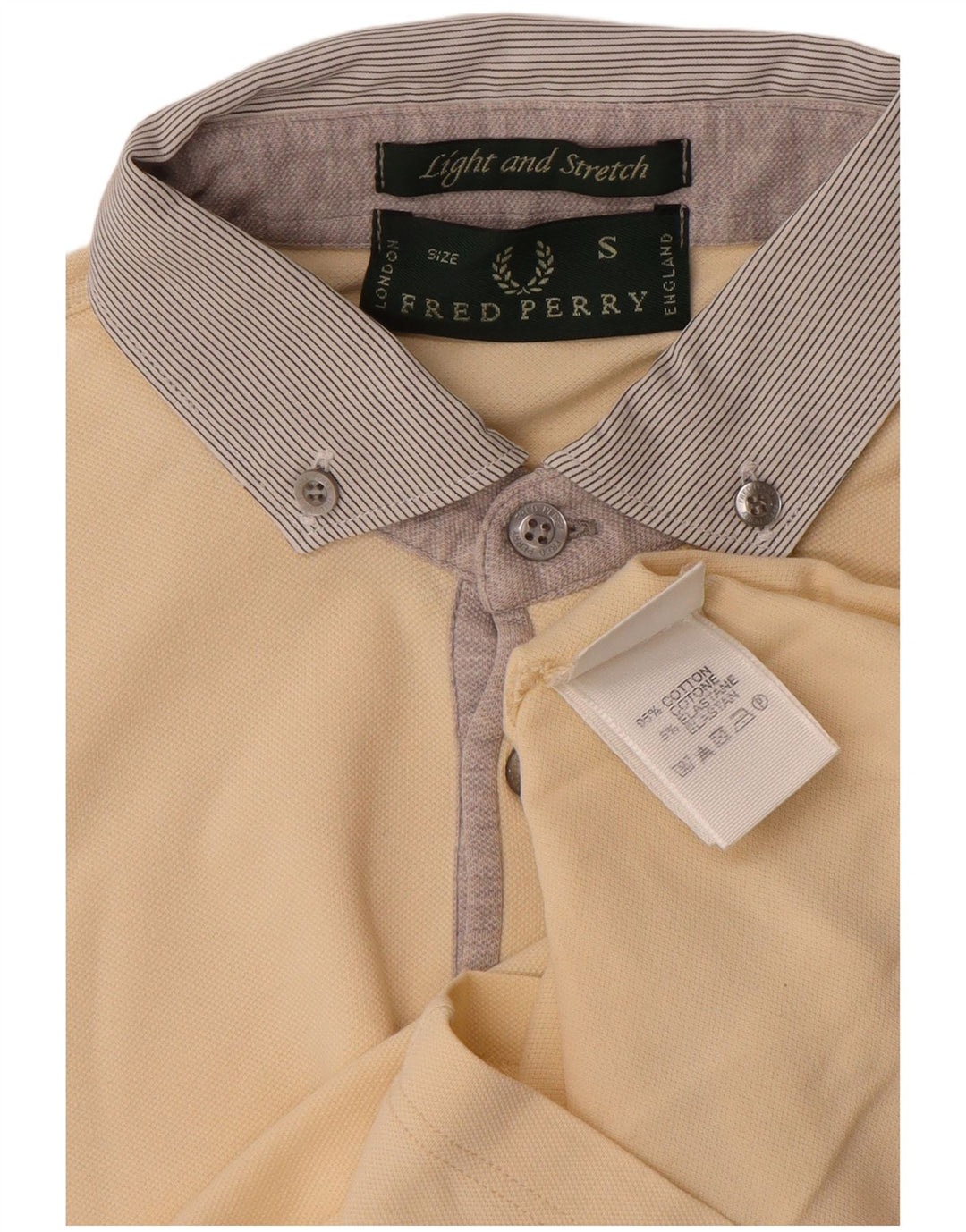 Męska koszulka polo Fred Perry, mała w kolorze złamanej bieli, bawełniana
