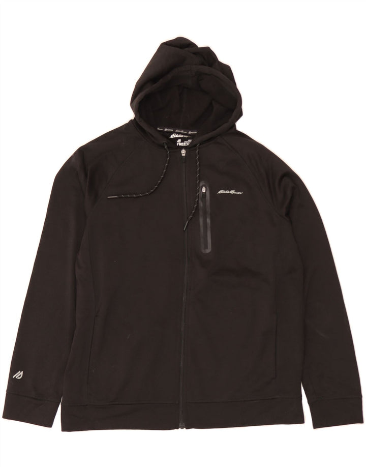 EDDIE BAUER Mens Zip Hoodie Sweater Large Black Polyester Vintage Eddie Bauer and Second-Hand Eddie Bauer from Messina Hembry 