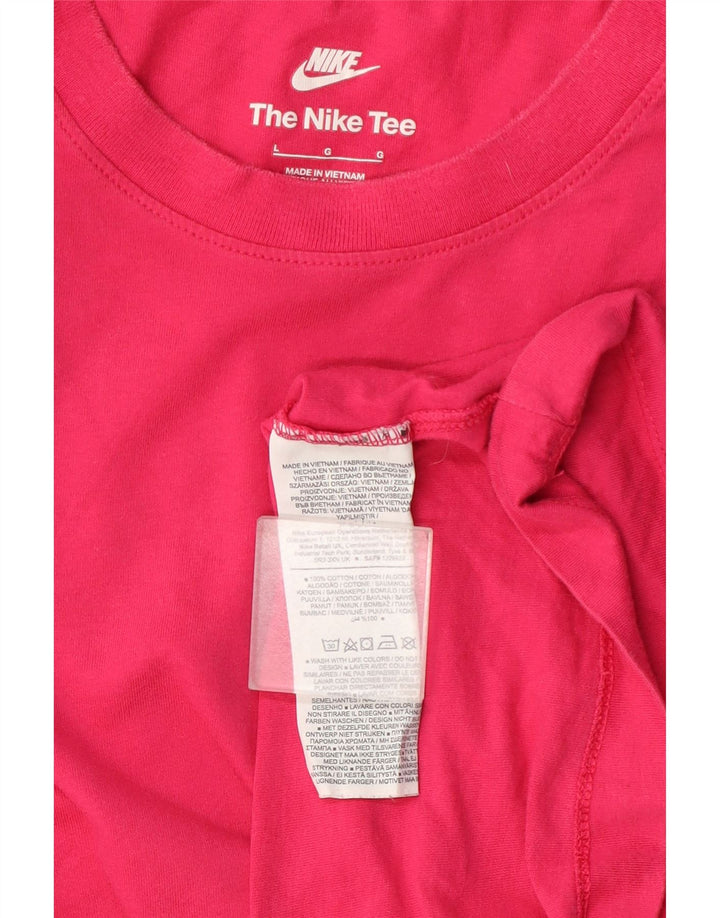 Damski T-shirt Nike, duży, różowy, bawełniany