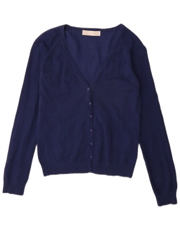 Sweter damski Zara Cardigan UK 14, duży, granatowy, bawełniany