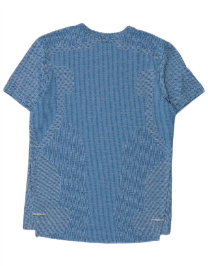 Męski T-shirt Nike Dri Fit Top, mały, niebieski, nakrapiany poliester