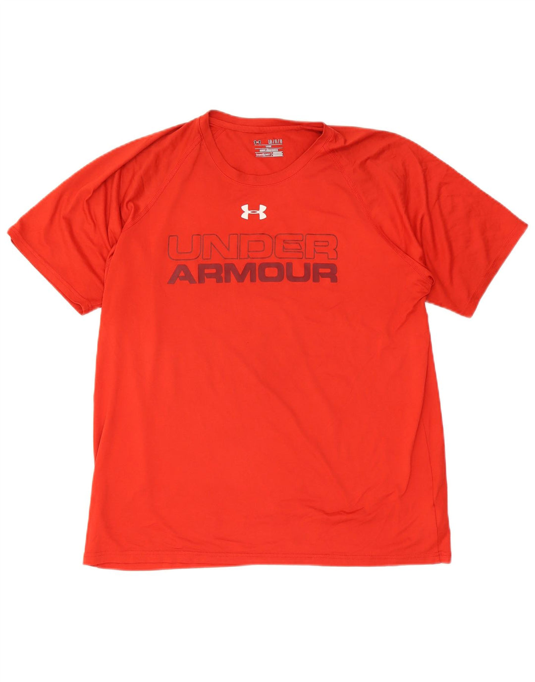 Męski T-shirt z grafiką Under Armour Heat Gear, duży, czerwony, poliestrowy