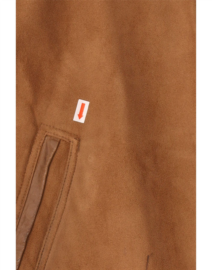 Męska zamszowa kurtka bomber EMPORIO E.G.A UK 42 XL, beżowa