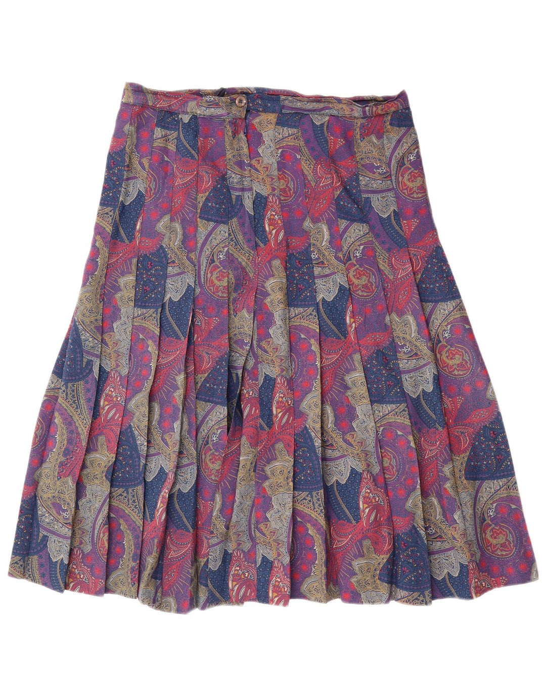 Vintage damska plisowana spódnica W32 duża wielobarwna paisley