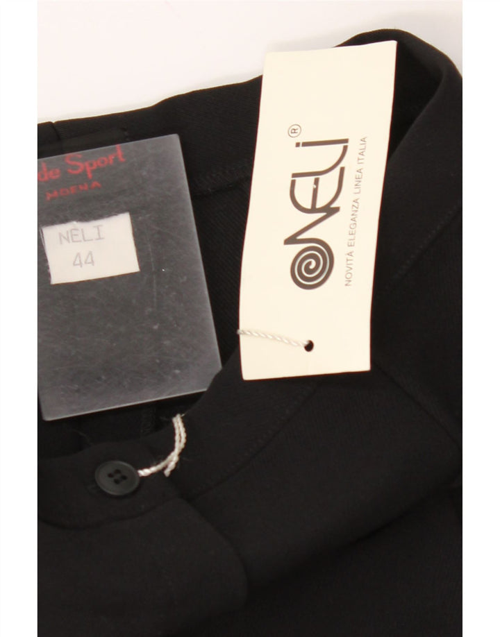 Damskie spodnie garniturowe z wysokim stanem VINTAGE IT 44 Medium W26 L35 czarne