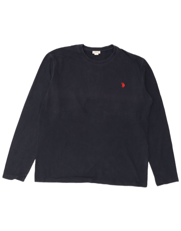 US Polo Assn. Top męski z długim rękawem XL, granatowy, bawełniany
