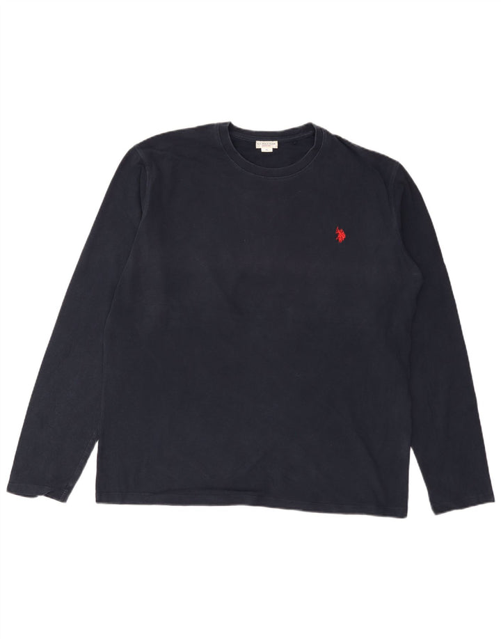 US Polo Assn. Top męski z długim rękawem XL, granatowy, bawełniany