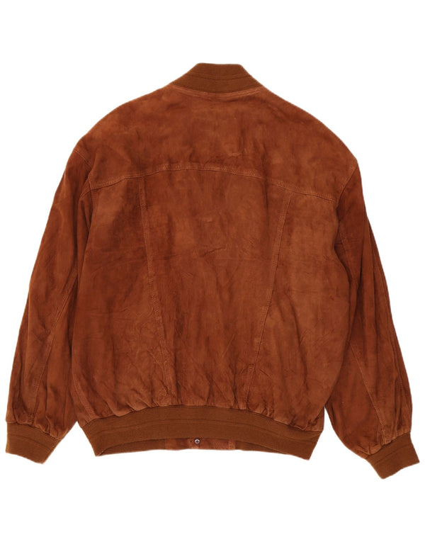 Vintage męska zamszowa kurtka bomber EU 54 2XL brązowa