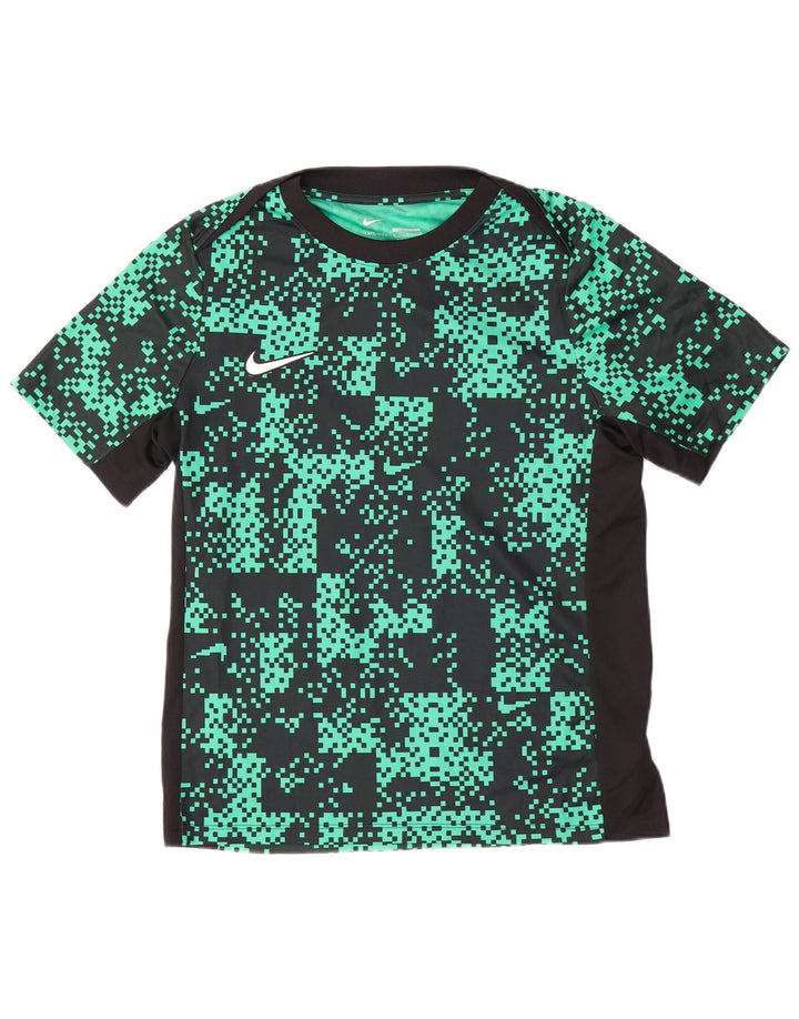 Męski T-shirt Nike Dri Fit z abstrakcyjnym wzorem, średniej wielkości, zielony poliester