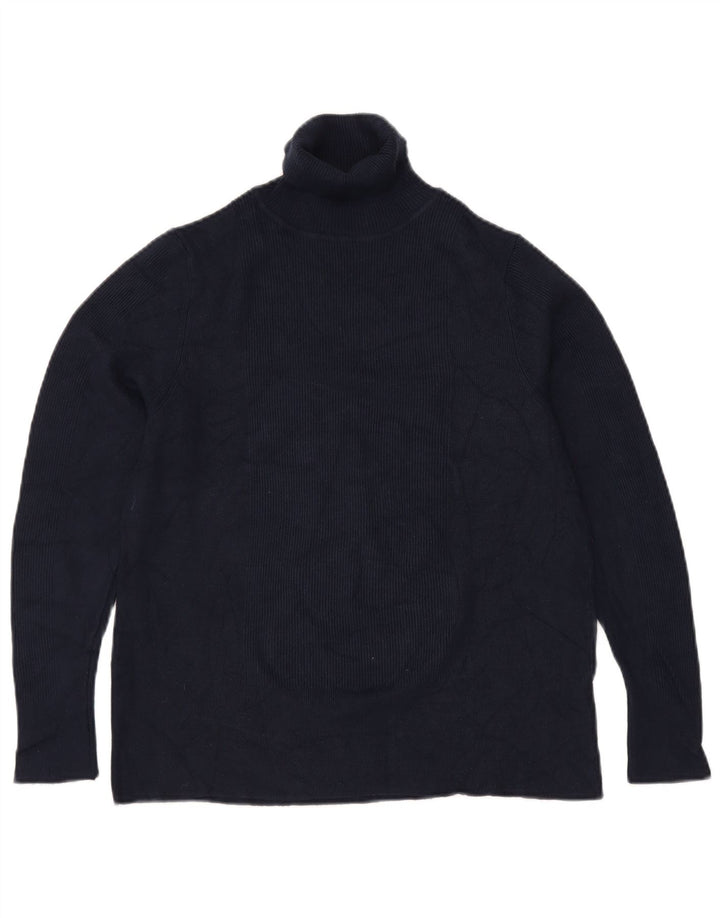 MARKS & SPENCER Damski sweter z golfem UK 22 3XL Granatowy