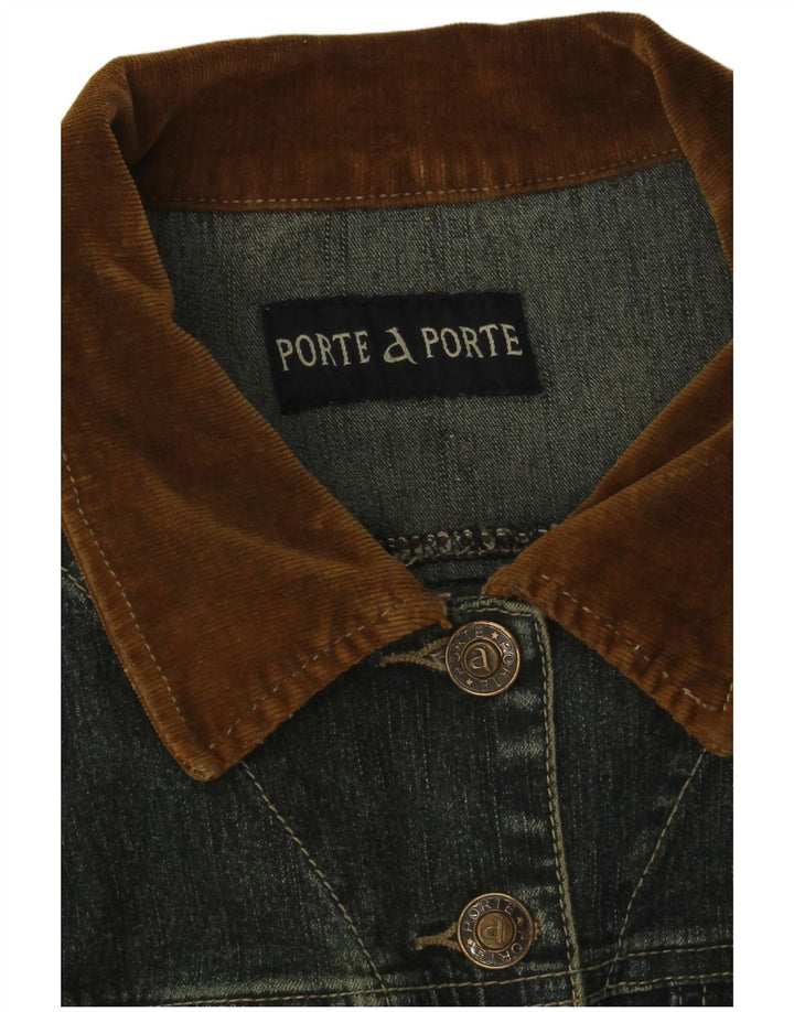 Damska kurtka dżinsowa w stylu vintage UK 12, bawełna w kolorze średnioniebieskim