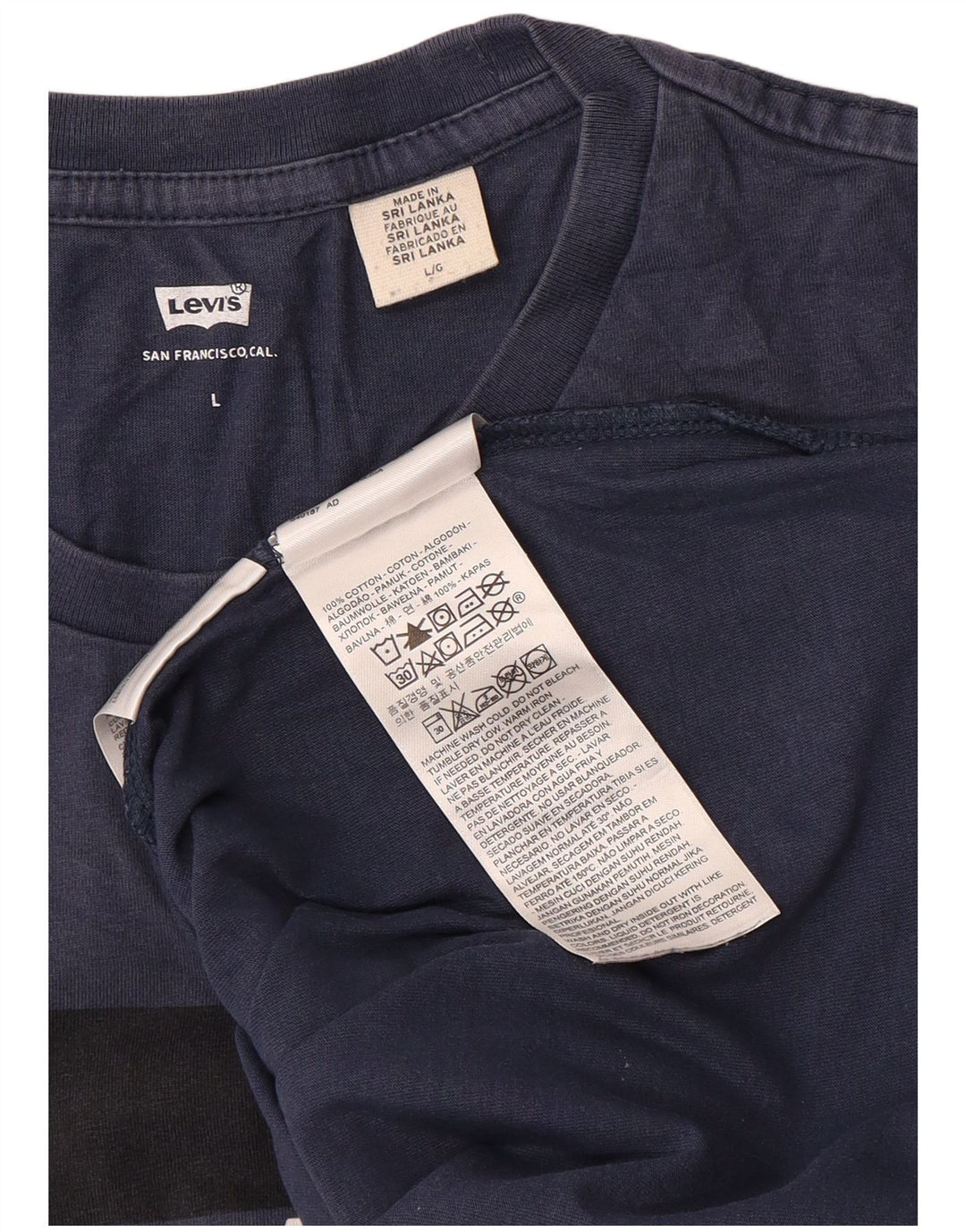 Męski T-shirt z grafiką Levi's, duży, granatowy, bawełniany