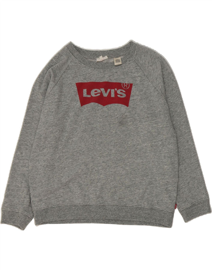 LEVI'S Womens Oversized Sweatshirt Jumper UK 14 Medium Grey Flecked Vintage Levi's and Second-Hand Levi's from Messina Hembry 