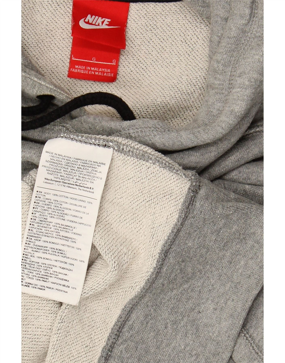 Męski sweter z kapturem NIKE, duży, szary, bawełniany