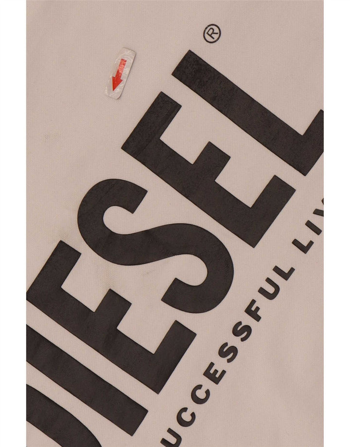 Męska bluza z grafiką Diesel, duża, biała, bawełniana
