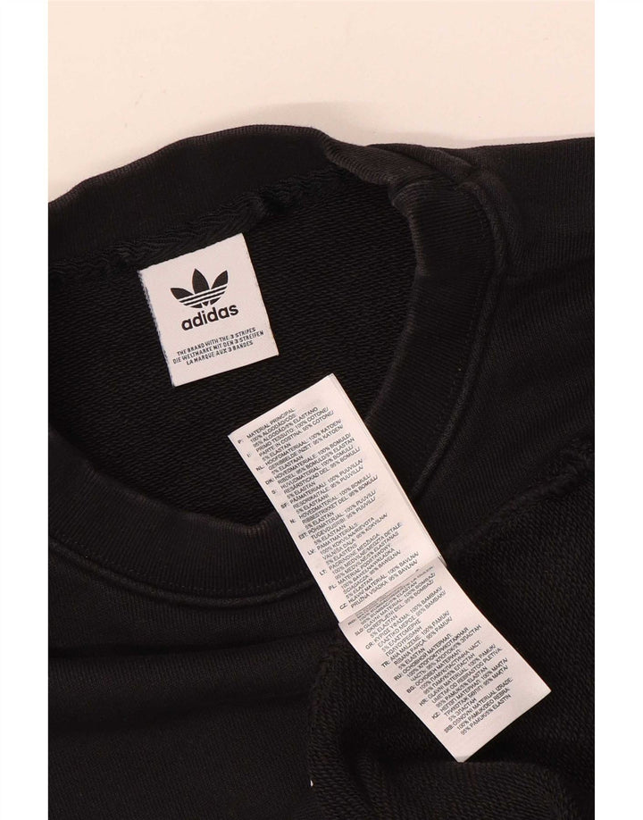 Adidas Męska bluza z grafiką, duża, czarna, bawełniana