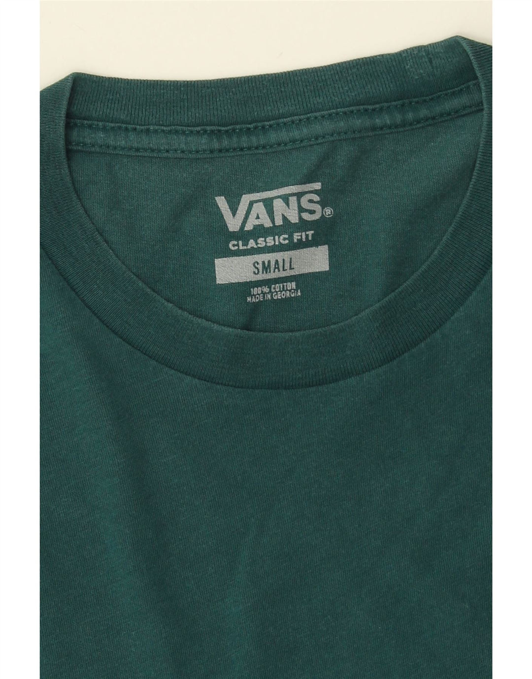 VANS Mens Classic Fit T-Shirt Top Small Green Cotton