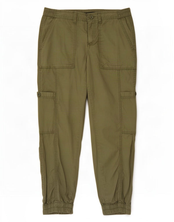 Damskie spodnie cargo Gap Crop UK 14 Large W30 L25 Khaki Cotton