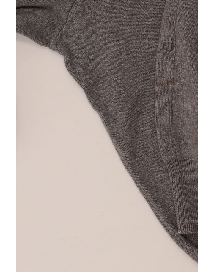 POLO RALPH LAUREN Męski sweter z dekoltem w kształcie litery V, średnioszary, bawełniany