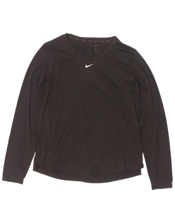 Damska koszulka Nike Dri Fit z długim rękawem, UK 16, duży, czarny poliester