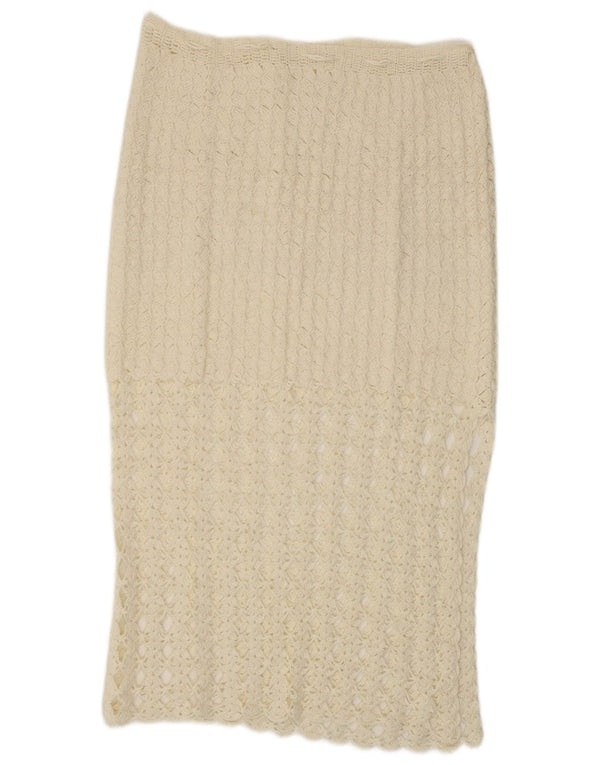 Damska spódnica midi szydełkowa VINTAGE W32 duża biała