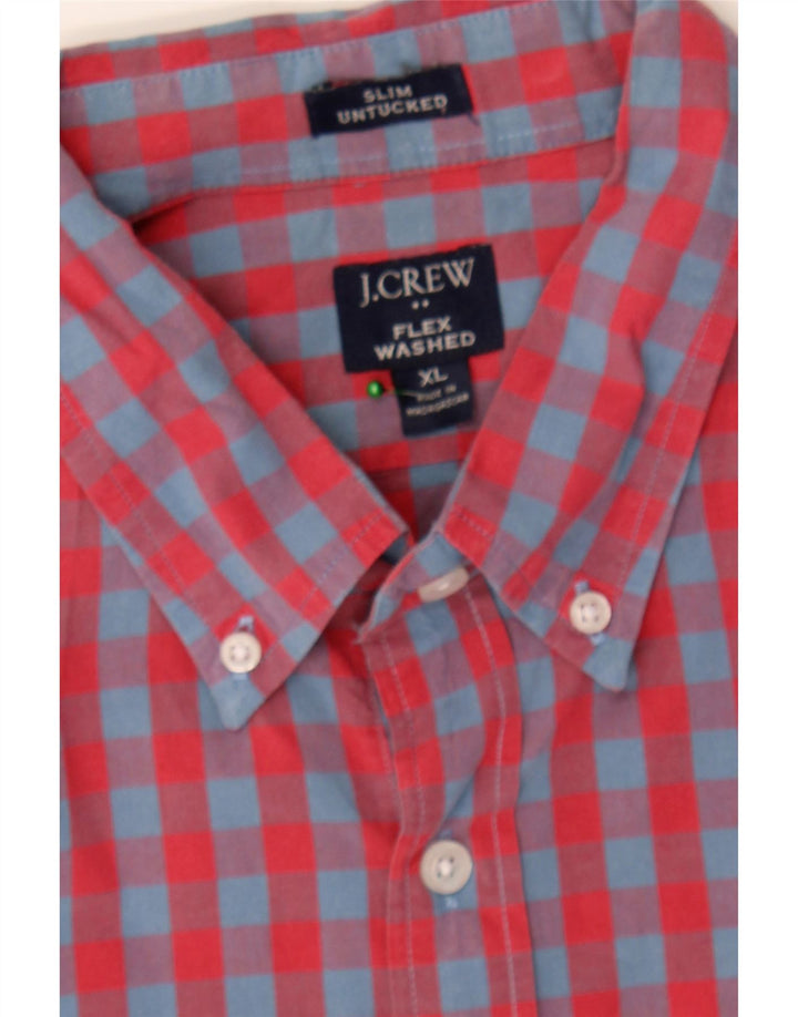 J. CREW Mens Flex Slim Shirt XL Red Gingham Cotton Vintage J. Crew and Second-Hand J. Crew from Messina Hembry 