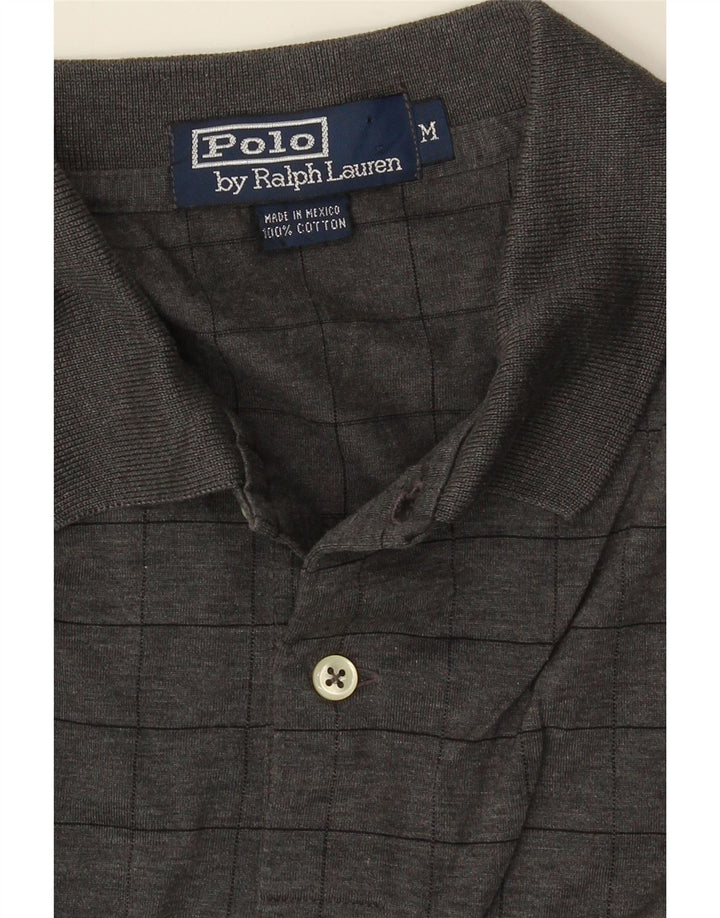 POLO RALPH LAUREN Męska koszulka polo w średnią szarą kratę, bawełniana