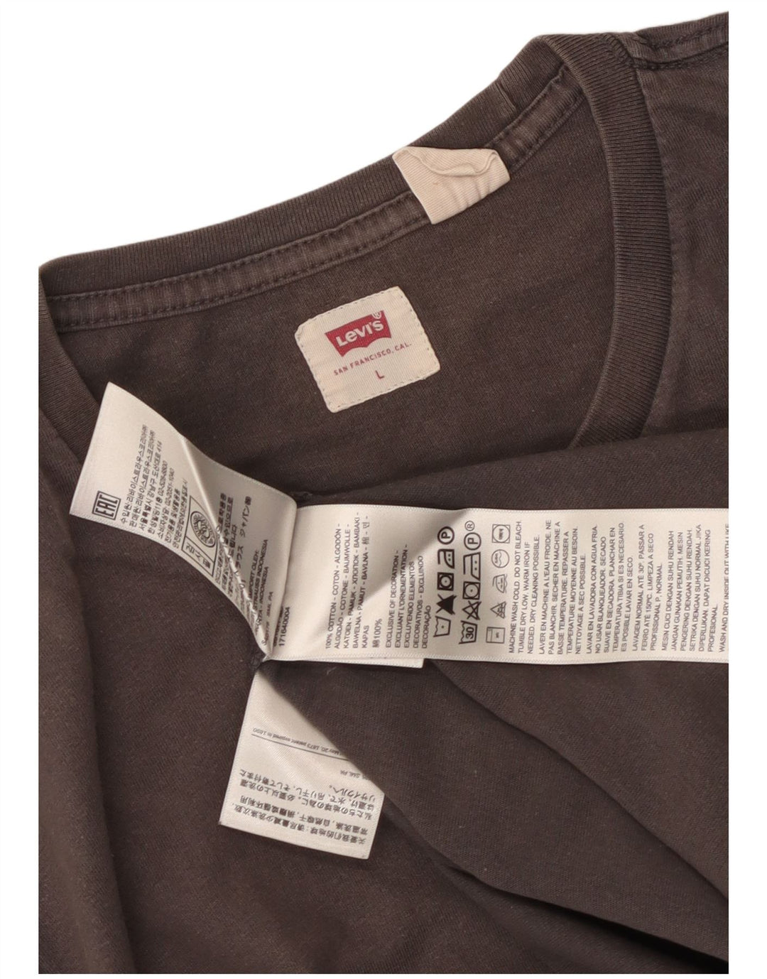 Męski T-shirt Levi's Top, duży, szary, bawełniany