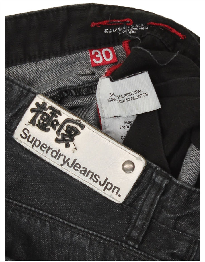 Męskie proste dżinsy Superdry W30 L28 Szara bawełna