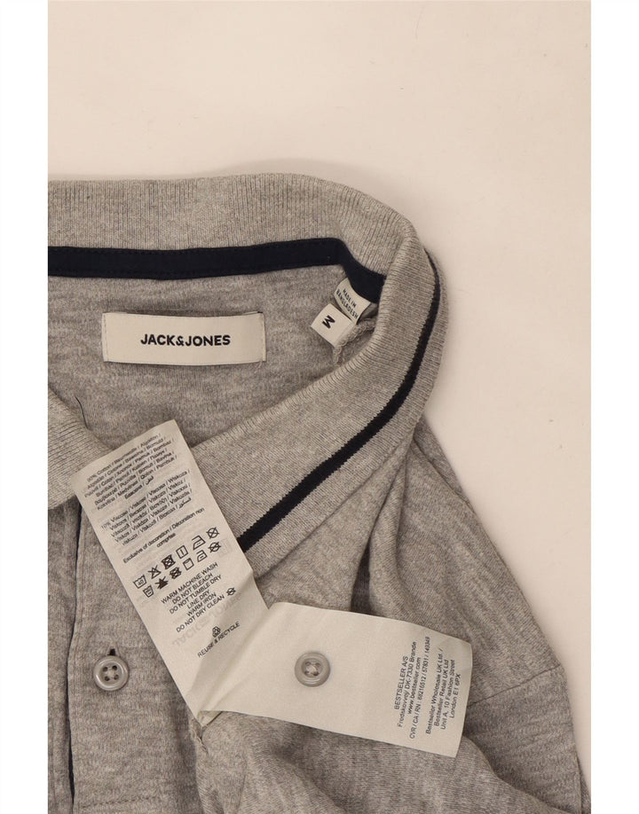 Męska koszulka polo Jack & Jones, średnia szara bawełna w cętki