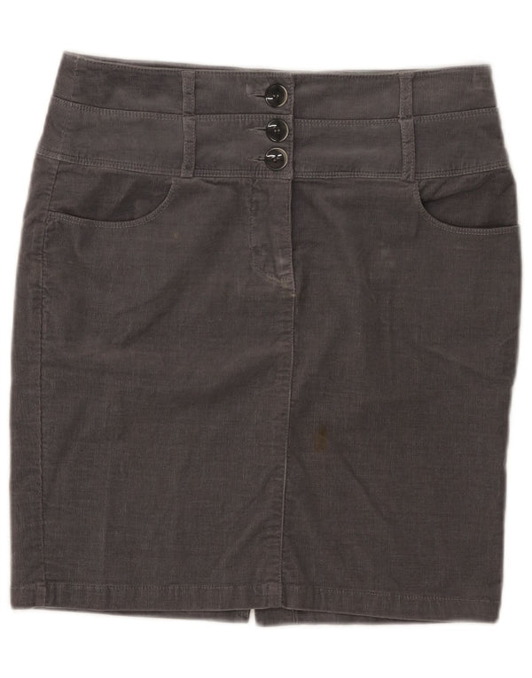 Benetton Womens Mini Corduroy Skirt IT 42 Medium W30 Grey Cotton