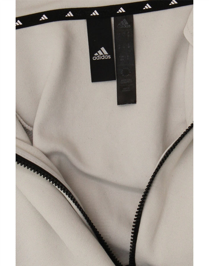 Męski sweter z kapturem i zamkiem Adidas, średnioszary, z blokami kolorów