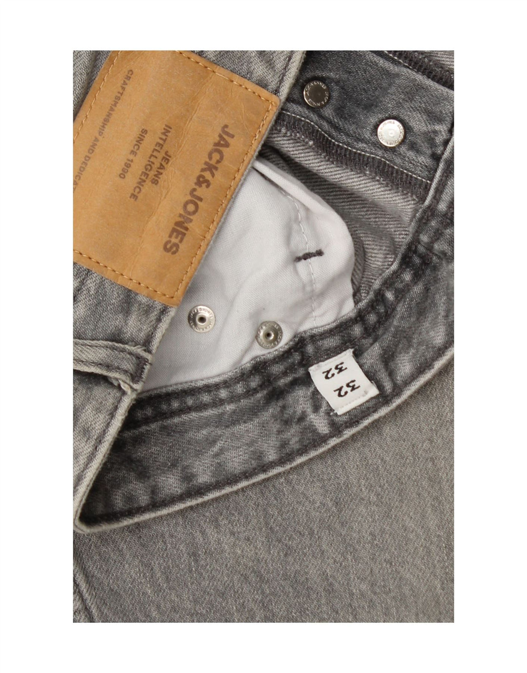 Męskie jeansy Jack & Jones GLENN Slim W32 L32 Szara bawełna