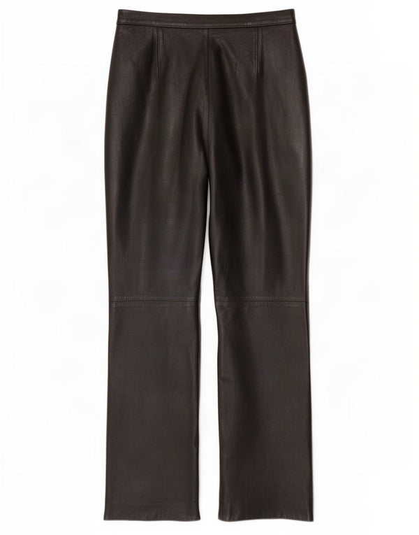 Woodlands damskie proste skórzane spodnie UK 10 Small W26 L29