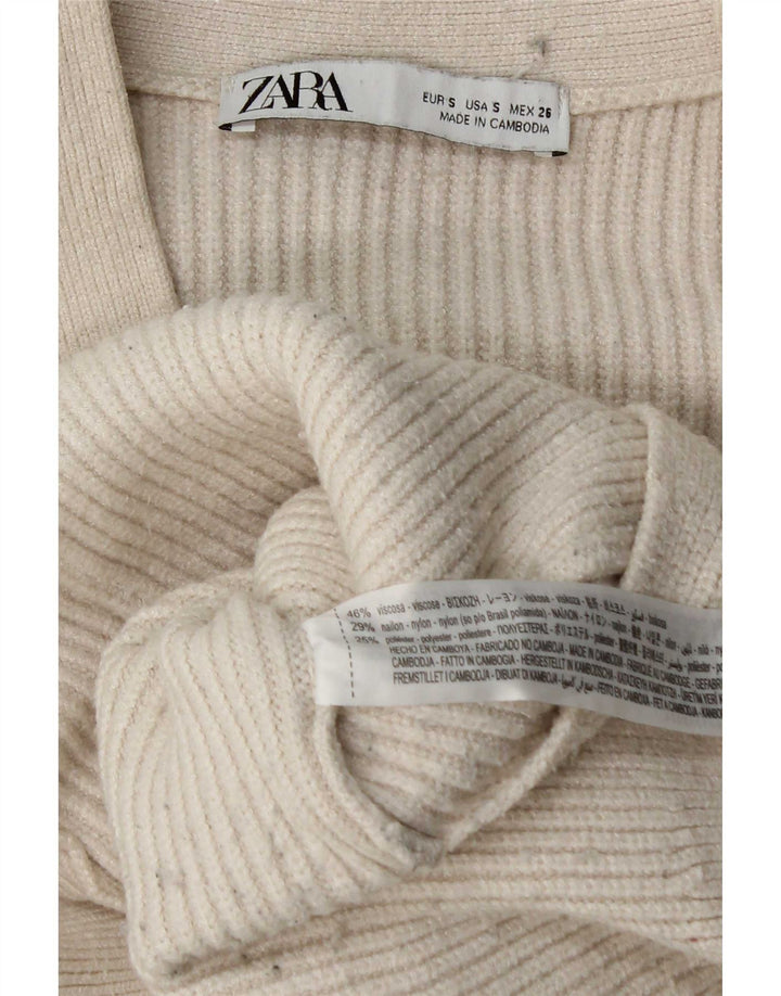 Damski sweter oversize Zara UK 10 Small White Wiskoza