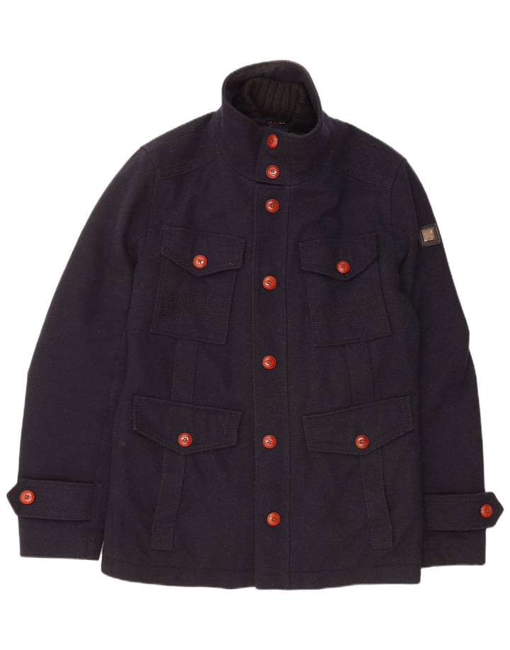 Męska kurtka użytkowa HUGO BOSS UK 38 Średni granatowy wełniany