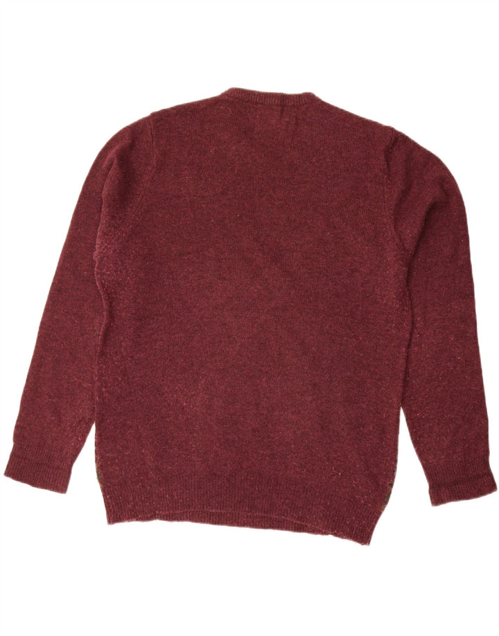 Męski sweter Marks & Spencer Blue Harbor z okrągłym dekoltem, średni burgund