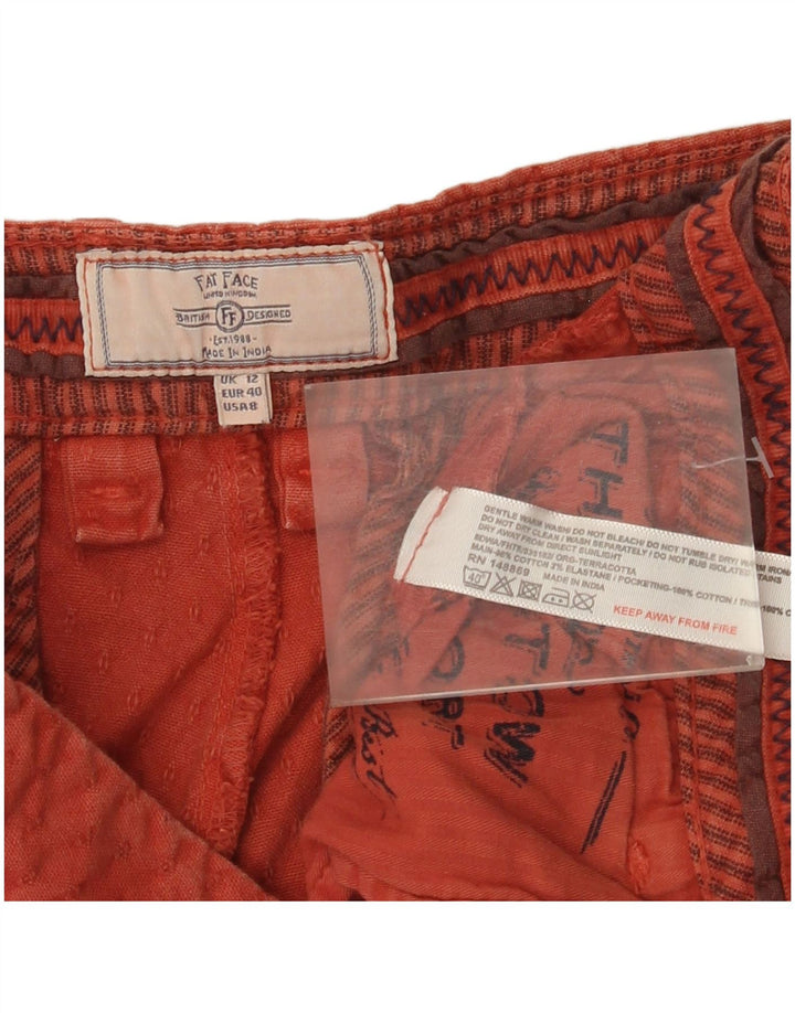 Damskie spodenki Chino Fat Face UK 12 Medium W32 Czerwone bawełniane