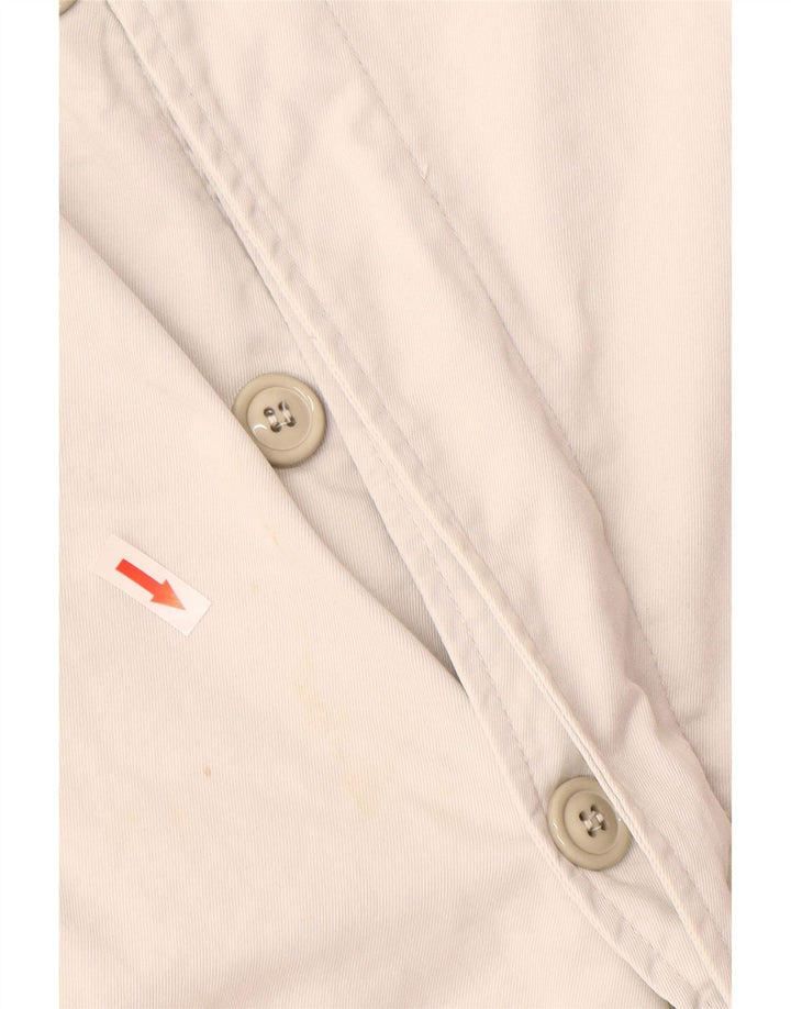 Jednolity męski płaszcz graficzny UK 40, duży, biały